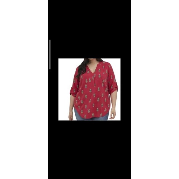 Torrid Harper Rayon Slub Pullover 3/4 Sleeve Blouse sz 5/5x - Picture 4 of 9